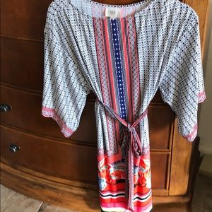 Adorable and comfy loose sheath with tie dress.